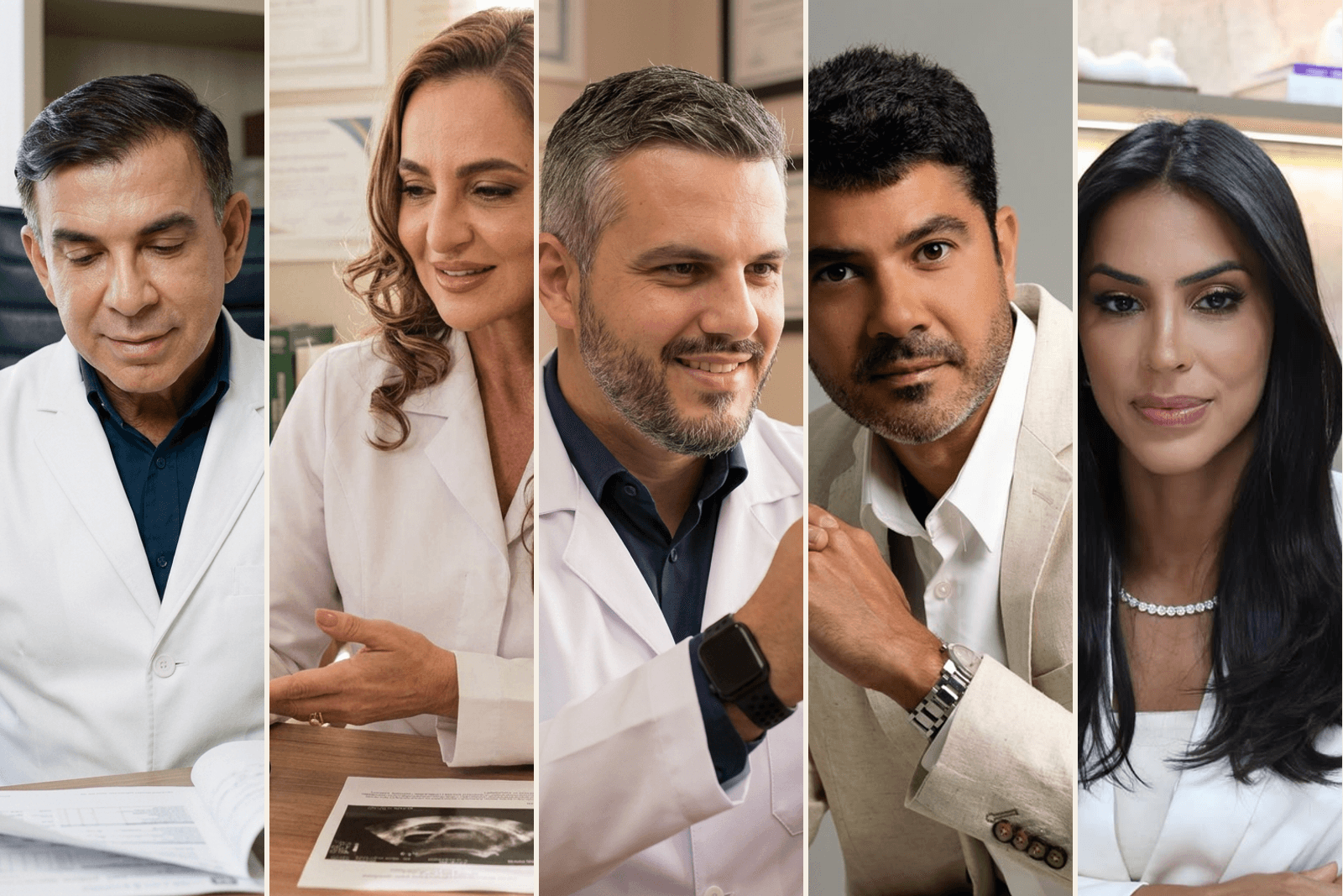 Equipe clínica titular C+Med: Dr. José Marcos, Dra. Rhafaelly, Dr. Marcus, Dr. Filipe e Dra. Yasmin; mesma metodologia clínica em Itaberaba e Sapeaçu
